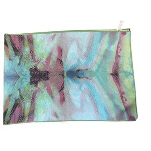 Manduka Yogitoes Yoga Mat Towel, Skidless, Tie Dye Print, 72" x 24" Teal Purple